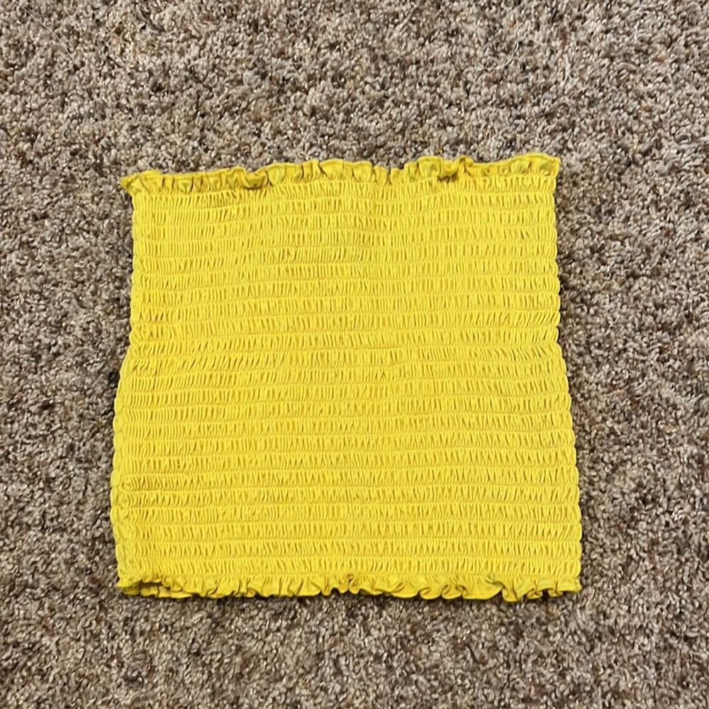 Yellow Ruffled Tube Top - Picture 2 of 2